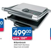 Kambrook 2000 Watt Stainless Steel Grill KCG200