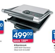 Kambrook 2000 Watt Stainless Steel Grill KCG200