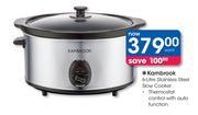 Kambrook 6Ltr Stainless Steel Slow Cooker