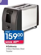 Safeway 2-Slice Stainless Steel Toaster