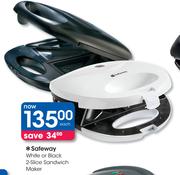 Safeway White or Black 2-Slice Sandwich Maker Each