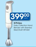 Philips Daily Collection Hand Blender with Stainless Steel Shaft HR1604