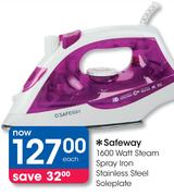 Safeway 1600 Watt Steam Spray Iron Stainless Steel Soleplate
