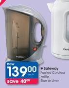 Safeway Frosted Cordless Kettle Blue or Lime Each