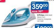 Philips 2000 Watt Steam Iron Ceramic Soleplate GC1028