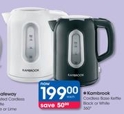 Kambrook Cordless Base Kettle Black or White 360 Degree Each