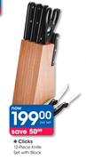Clicks 12-Piece Knife Set With Blocks-Per Set