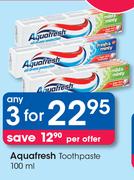 Aquafresh Toothpaste-3 x 100ml