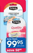 Schick Quattro Refill Cartridges 4 Pack Men-Per Pack