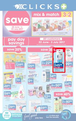 Clicks : Pay Day Savings (22 June - 23 July 2017), page 1