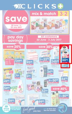 Clicks : Pay Day Savings (22 June - 23 July 2017), page 1