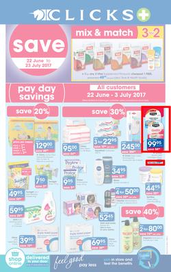 Clicks : Pay Day Savings (22 June - 23 July 2017), page 1
