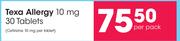 Texa Allergy 10 mg 30 tablets-Per Pack