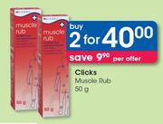 Clicks Muscle Rub-2 x 50g