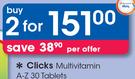 Clicks Multivitamin A-Z 30 Tablets-For 2