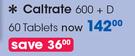 Caltrate 600 + D 60 Tablets-Per Pack
