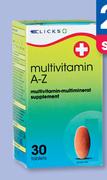 Clicks Multivitamin A-Z 30 Tablets-For 2