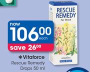Vitaforce Rescue Remedy Drops-50ml Each