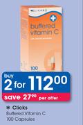 Clicks Buffered Vitamin C 100 Capsules-For 2