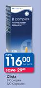 Clicks B-Complex 120 Capsules-Per Pack