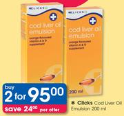 Clicks Cod Liver Oil Emulsion-2x200ml