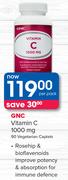 GNC Vitamin C 1000 mg 90 Vegetarian Caplets-Per Pack