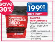 GNC Pro Performance Rapid Drive Glutamine 2500 Power Chew 60 Chews-Per Pack