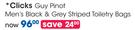 Clicks Guy Pinot Men's Black & Grey Striped Toiletry Bags-Each