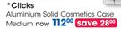 Clicks Aluminium Solid Cosmetics Case Medium-Each