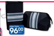 Clicks Guy Pinot Men's Black & Grey Striped Toiletry Bags-Each