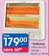 Safeway 2-Bar Quartz Heater Black Or White-Each