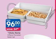 Clicks Home 3-Piece Porcelain Relish Set