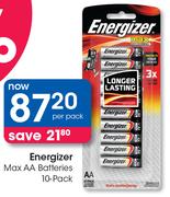Energizer Max AA Batteries 10 Pack-Per Pack