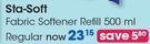 Sta-Soft Fabric Softener Refill Regular-500ml