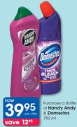 Handy Andy & Domestos-750ml Per Offer