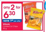 Willards Crinkle-Cut Chips - 2 x 30g