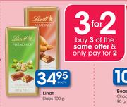 Lindt Slabs - 100g Each