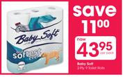 Baby Soft 2-Ply 9 Toilet rolls-Per Pack