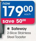 Safeway 2 Slice Stainless Steel Toaster
