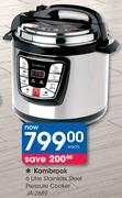 Kambrook 6Ltr Stainless Steel Pressure Cooker JA-2689
