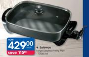 Safeway Large Electric Frying Pan Glass Lid