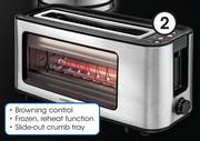 Kambrook Aspire 2-Slice Glass Panel Toaster