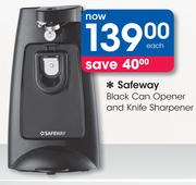 Safeway Black Can Opener And Knife Sharpener