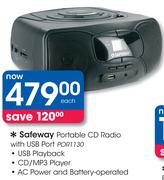 Safeway Portable CD Radio With USB Port POR1130