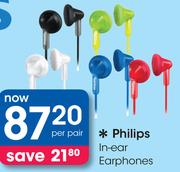 Philips In-Ear Earphones-Per Pair