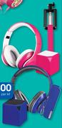 Sway Bundle Headphones, Speaker& PowerBank Or Headphones,Speaker & Selfie Bluetooth Stick-Per Kit
