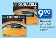 Duracell AA Or AAA Single Alkaline Battery-Each