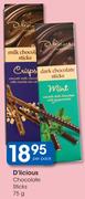D'licious Chocolate Sticks-75g Per Pack