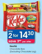 Nestle Chocolate Bars(Excluding Chocolate Log)-For Any 2