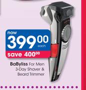 Babyliss For Men 3-Day Shaver & Beard Trimmer-Each